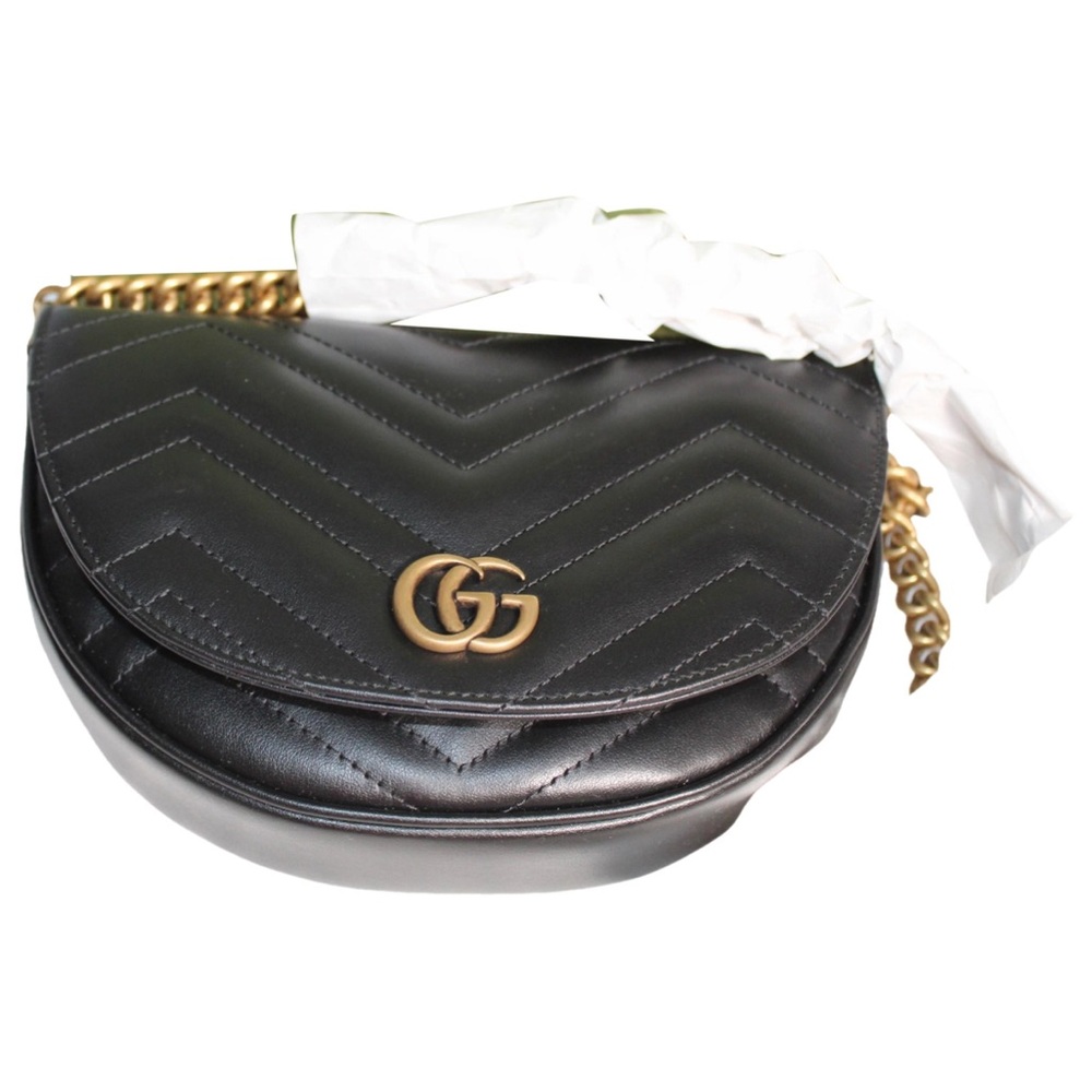 Gucci Black Crossbody Bag with Gold Accents